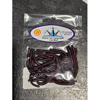 North Shore Tackle Trout Worm's 2" Black Cherry