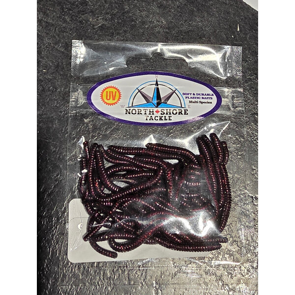 North Shore Tackle Trout Worm's 2" Black Cherry