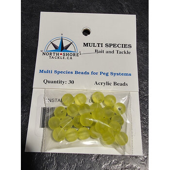 North Shore Tackle Acrylic Beads 8mm Frost Lemon