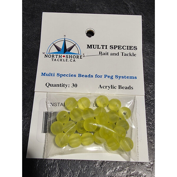 North Shore Tackle Acrylic Beads 8mm Frost Lemon