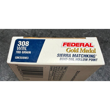 Federal Gold Medal .308 Win 155gr Sierra MatchKing BTHP Rifle Ammunition (Old Stock)