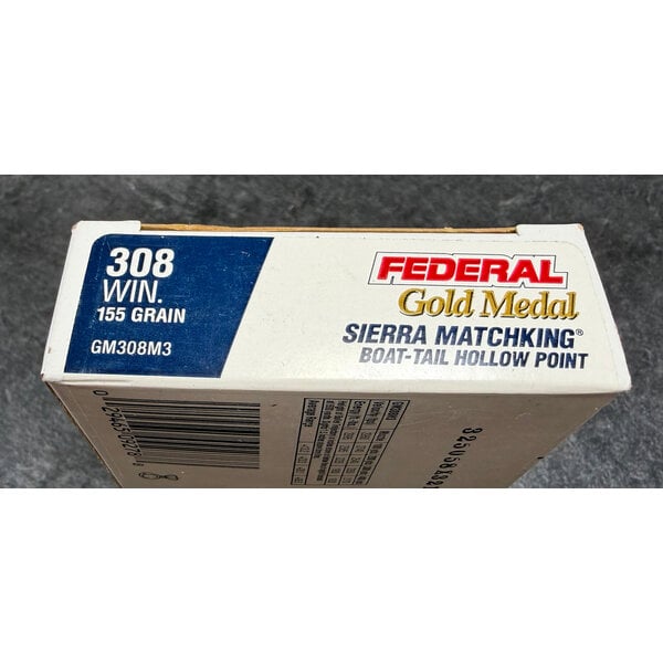 Federal Gold Medal .308 Win 155gr Sierra MatchKing BTHP Rifle Ammunition (Old Stock)