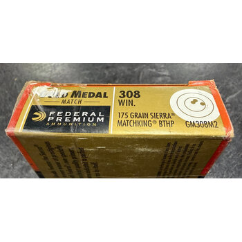 Federal Gold Metal Match 308 Win 175 GR Sierra MatchKing BTHP (Old Stock)