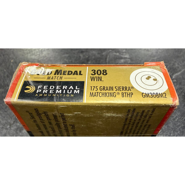 Federal Gold Metal Match 308 Win 175 GR Sierra MatchKing BTHP (Old Stock)