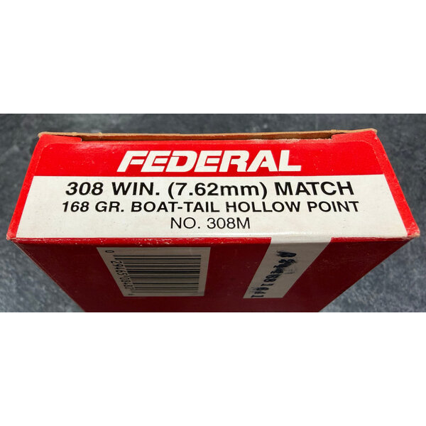 Federal Hi Power 308 Win 168gr BTHP Match Ammunition (Older Stock)