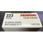 Federal Premium Gold Medal Match 223 Rem Sierra Matchking BTHP 69 Grain (Older Stock)