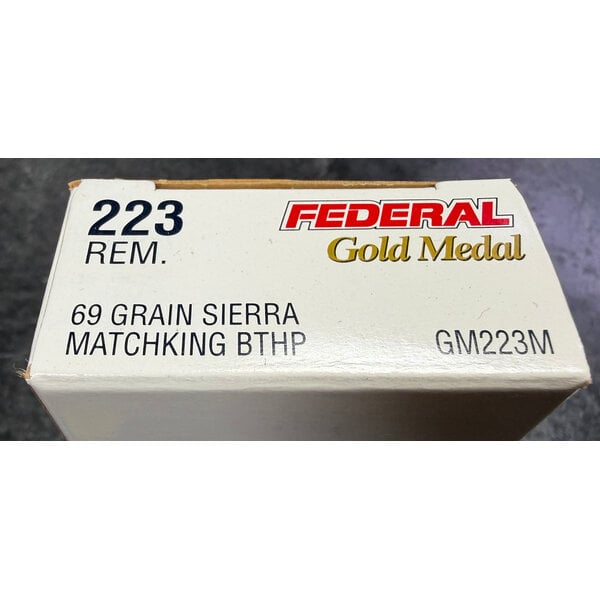 Federal Premium Gold Medal Match 223 Rem Sierra Matchking BTHP 69 Grain (Older Stock)