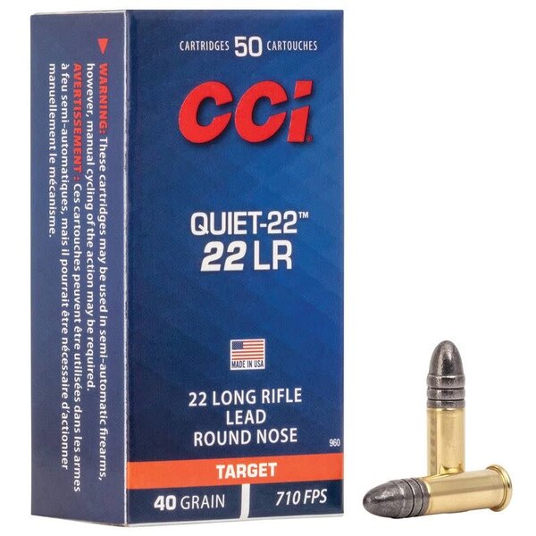 CCI Quiet 22 LR 40gr LRN Semi Auto Box of 50