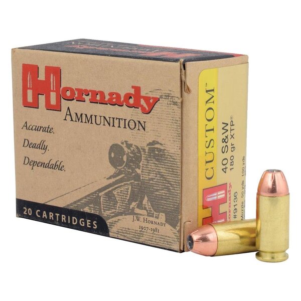 Hornady 40SW 180GR JHP/XTP 20 Count