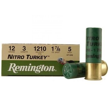 Remington Nitro Turkey Ammunition 12 Gauge 3" 1-7/8 oz of #5 Buffered Shot Box of 10
