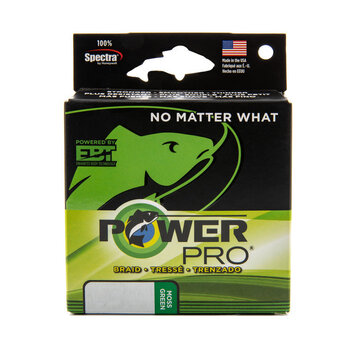 PowerPro Braided Line Moss Green 30lb 1500yd Bulk Spool.