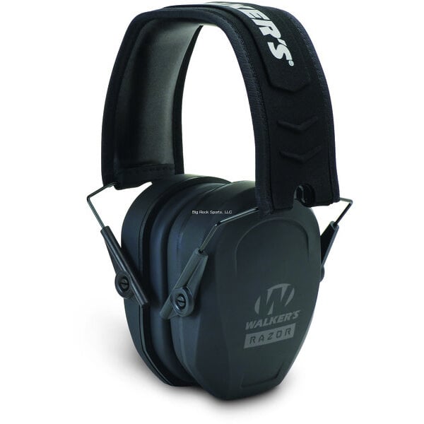 Walker's GWP-RSMPAS Razor Slim Passive Muff, Ultra Low Profile, NRR 27dB, Black