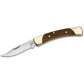 Buck The 55 Box Folding Pocket Knife 2.375" 420HC Stainless Steel Clip Point Blade Ebony Wood Handle
