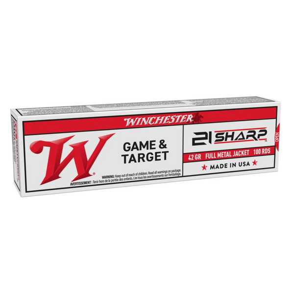 Winchester Game & Target Brass .21 Sharp 42 Grain 100-Rounds FMJ