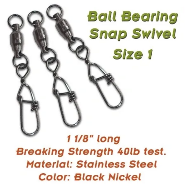 Torpedo Ball Bearing Snap Swivel 10pk