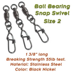 Torpedo Ball Bearing Snap Swivel 10pk