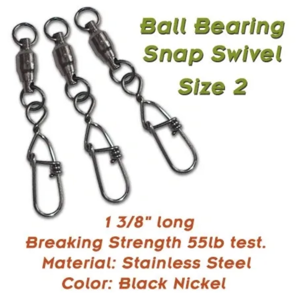 Torpedo Ball Bearing Snap Swivel 10pk
