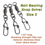 Torpedo Ball Bearing Snap Swivel 10pk