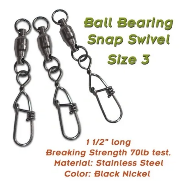 Torpedo Ball Bearing Snap Swivel 10pk