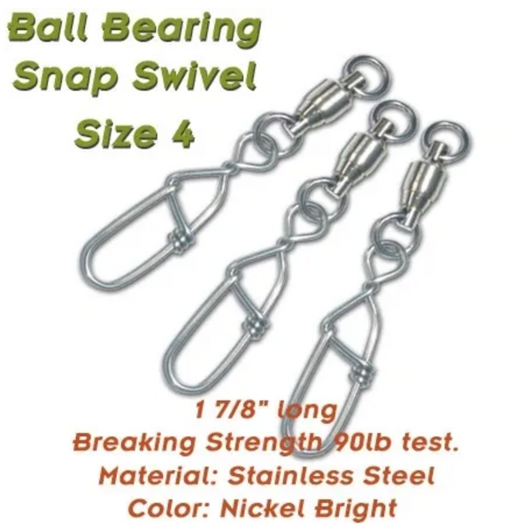 Torpedo Ball Bearing Snap Swivel 10pk