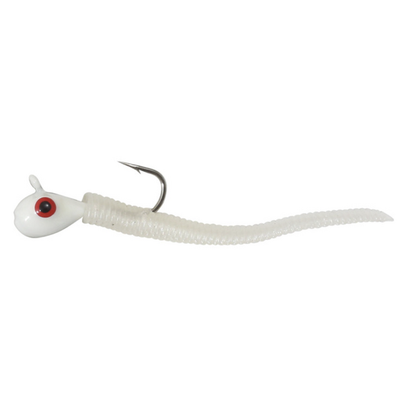 Northland Northland Rigged Tungsten Bloodworm 1/16oz Glow White