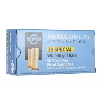 PPU PPU .38 Special Ammunition 50 Rounds WC 148 Grain Full Metal Jacket 1017fps