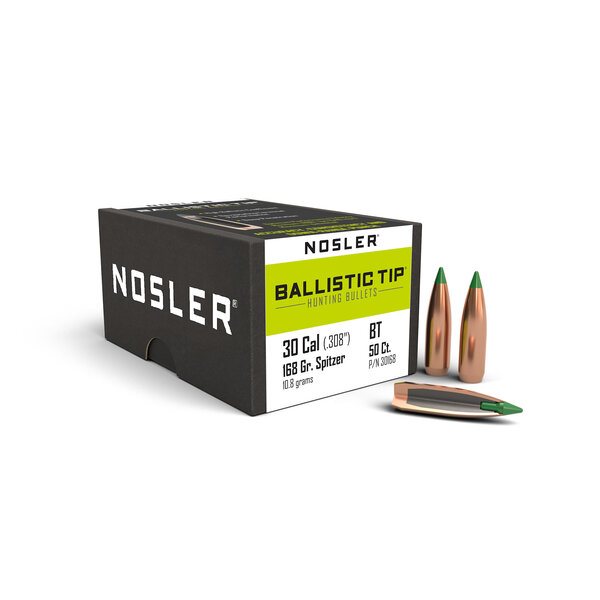 Nosler Nosler Ballistic Tip Hunting Bullets .30 cal .308" 168 gr SBT-BTIP 50/ct