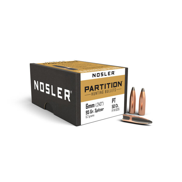 Nosler Partition 6mm .243" 95 gr SPT Bullets  50 Count