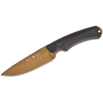 Buck 663 Alpha Guide Backcountry Fixed Blade Knife 4.5" 420HC Bronze Cerakote Drop Point, VeraFlex Rubber Handles, Kydex Sheath - 14520