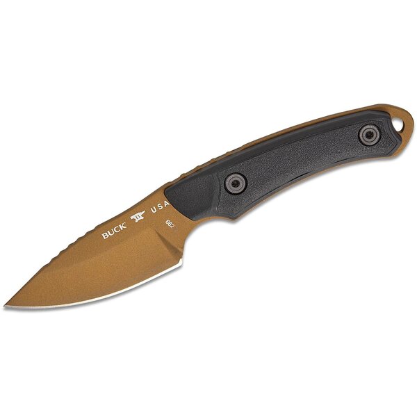 Buck 662 Alpha Scout Backcountry Fixed Blade Knife 2.875" 420HC Bronze Cerakote Drop Point, VeraFlex Rubber and GRN Handles, Kydex Sheath - 1451