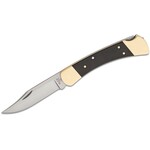 Buck 110 Slim Heritage Elite Folding Hunter 3.75" MagnaCut Plain Blade, Ebony Wood Handles with Brass Bolsters, Deep Carry Pocket Clip, Lockback - 14259