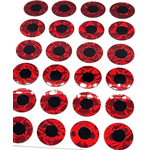 WTP Decorator Tape Lure Eyes. 1/2" Red 30pk