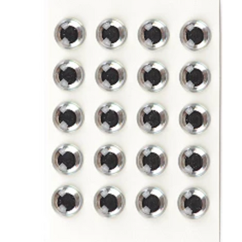 WTP Decorator Tape Lure Eyes. 1/2" Silver 30pk