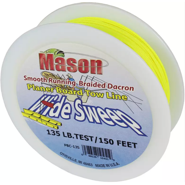 Mason Mason Wide Sweep Dacron Line. 200lb 150ft Yellow