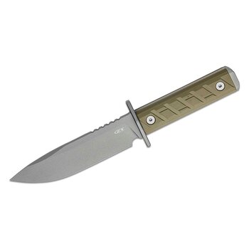 Zero Tolerance Model 0006 Fixed Blade Knife, 6" CPM-3V Bead Blasted Clip Point, OD Green G10 Handles, Kydex Sheath