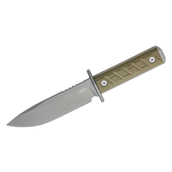 Zero Tolerance Model 0006 Fixed Blade Knife, 6" CPM-3V Bead Blasted Clip Point, OD Green G10 Handles, Kydex Sheath