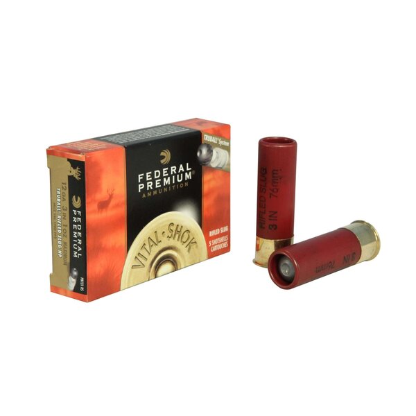 Federal Premium Vital-Shok Ammunition 12 Gauge 3" 1 oz TruBall Hollow Point Rifled Slug Box of 5