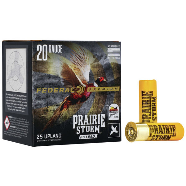 Federal Prairie Storm 20ga 2 3/4" 1 OZ #5 FS Lead Ammunition Box of 25