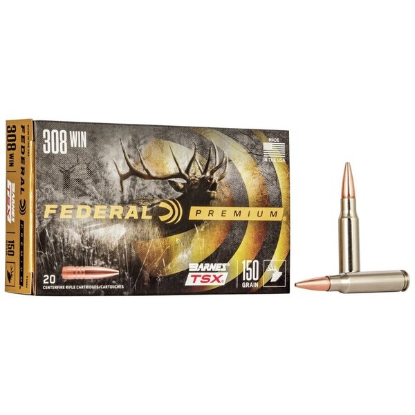 Federal Premium 308 Win 150 gr Barnes TSX Ammunition 20 Per Box