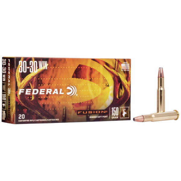 Federal Fusion Rifle Ammo 30-30 Win 150gr Flat Nose 2390 fps 20 Rounds