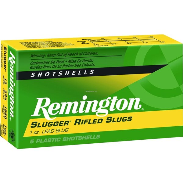 Remington Remington SP20RS Slugger Rifled Slugs 20 GA, 2-3/4 in, 5/8oz, 1580 fps, 5 Rnd per Box