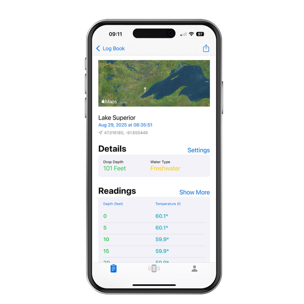 Fish Hawk TD Connect™ – Water Temperature & Depth Sensor