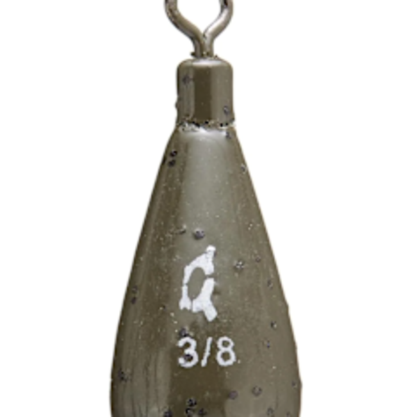 X Zone Tungsten Tie-On Tear Drop Shot Weight Green Pumpkin