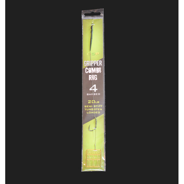 ESP Gripper Combi Hair Rig. Green. Size 4