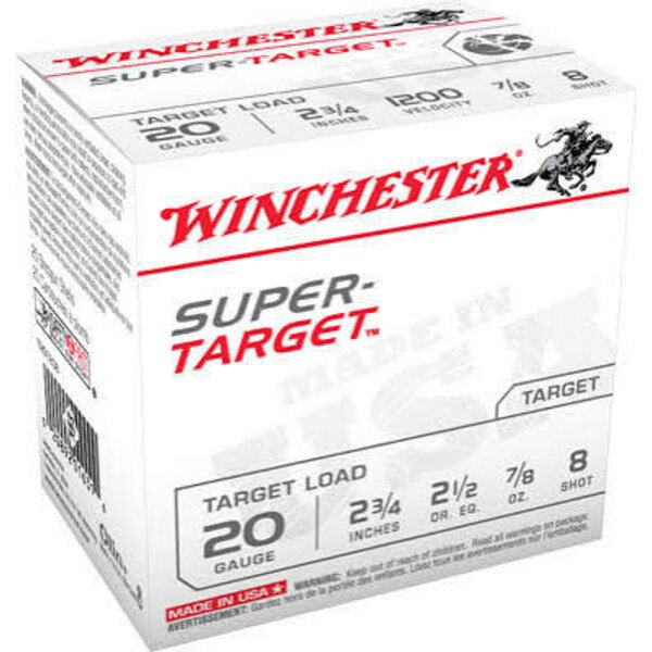 Winchester Super-Target 20 ga 2 3/4"  7/8 oz #8  - 25/box