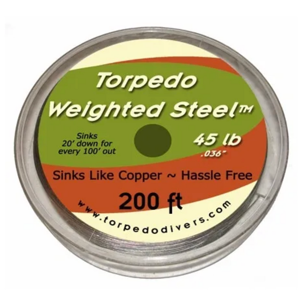 Torpedo Weighted Steel Trolling Wire. 30lb 200 Feet