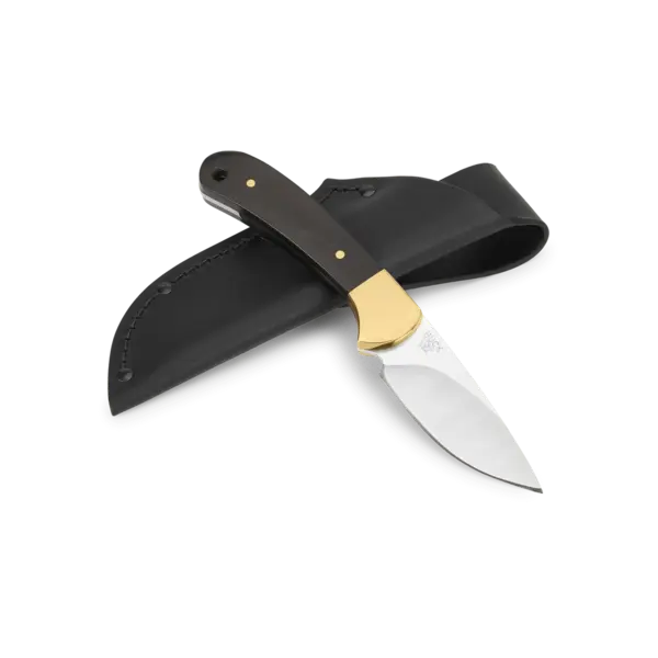 Buck 113 Ranger Skinner Knife Genuine Ebony Handle with Brass Bolster and Lanyard Hole