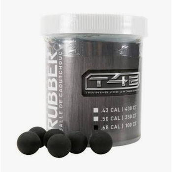 Umarex T4E .68 Caliber Rubber Balls - Black Pack of 250 (non- lethal)