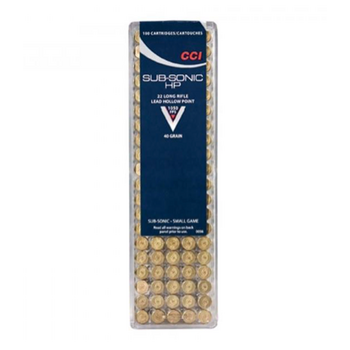 CCI CCI Subsonic HP Ammo 22 LR 40gr Lead Hollow Point 100 Rounds