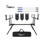 COONOR Adjustable Carp Rod Stand With 3 Bite Alarms